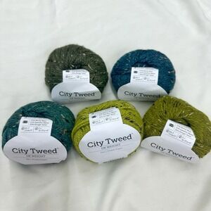 Knit Picks City Tweed DK Weight Yarn Lot Merino Wool Alpaca Tweed Assorted Green